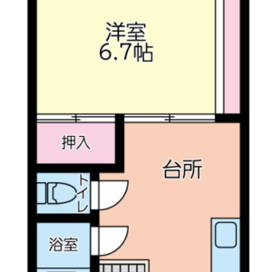 敷0・礼0・管0【賃貸1Kアパート】公益大学1.7km 便利な物置・駐車場付 洋室6.7帖 エスティーワン15 104号室 画像1