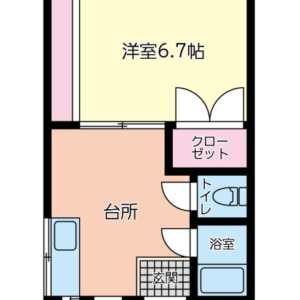 入居者募集！敷0・礼0・管0【賃貸1Kアパート】公益大学1.7km 便利な物置・駐車場付 洋室6.7帖 エスティーワン15 103号室 画像1