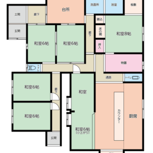 お店＋5部屋・台所・納戸あり