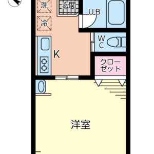 敷0・礼0・管0【賃貸1Kアパート】公益大学1.2km 洋7.5 駐車場付 エスティーワン9 104号室